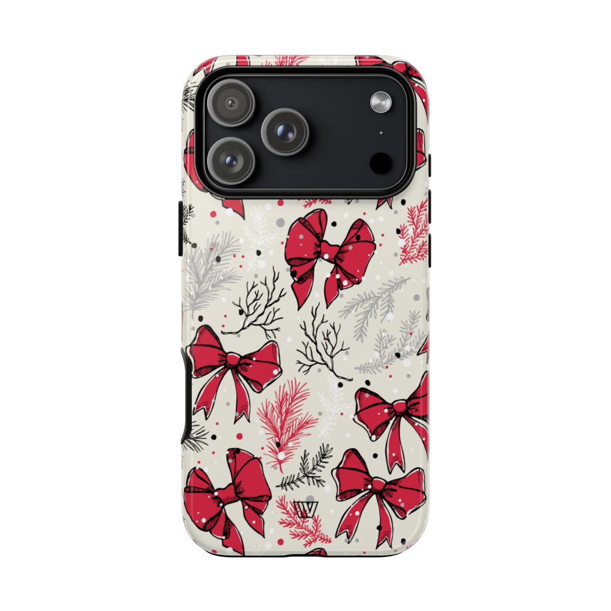 Winter Bows Tough Phone Case – iPhone 17 Pro Max, Glossy