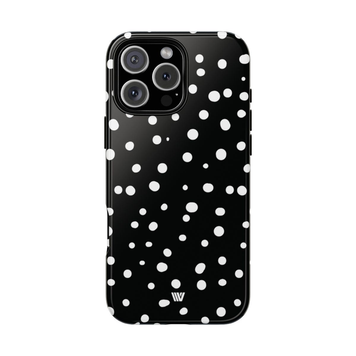 Black and White Dots Tough Phone Case – iPhone 16 Pro Max, Glossy