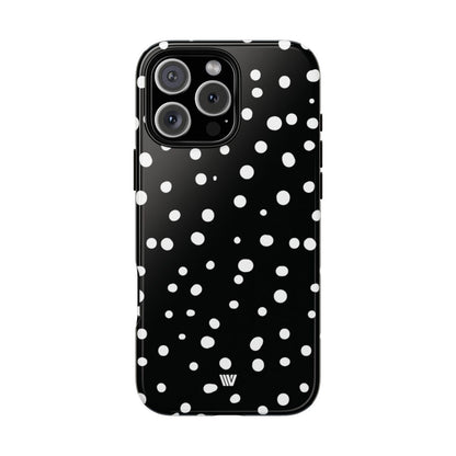 Black and White Dots Tough Phone Case – iPhone 16 Pro Max, Glossy
