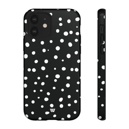 Black and White Dots Tough Phone Case – iPhone 12, Glossy