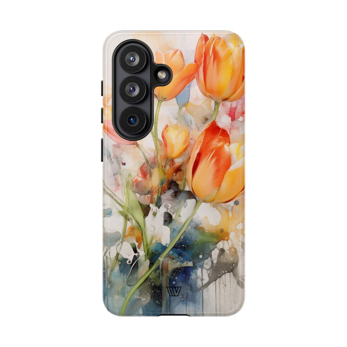 Watercolor Tulips Tough Phone Case – Samsung Galaxy S26, Glossy