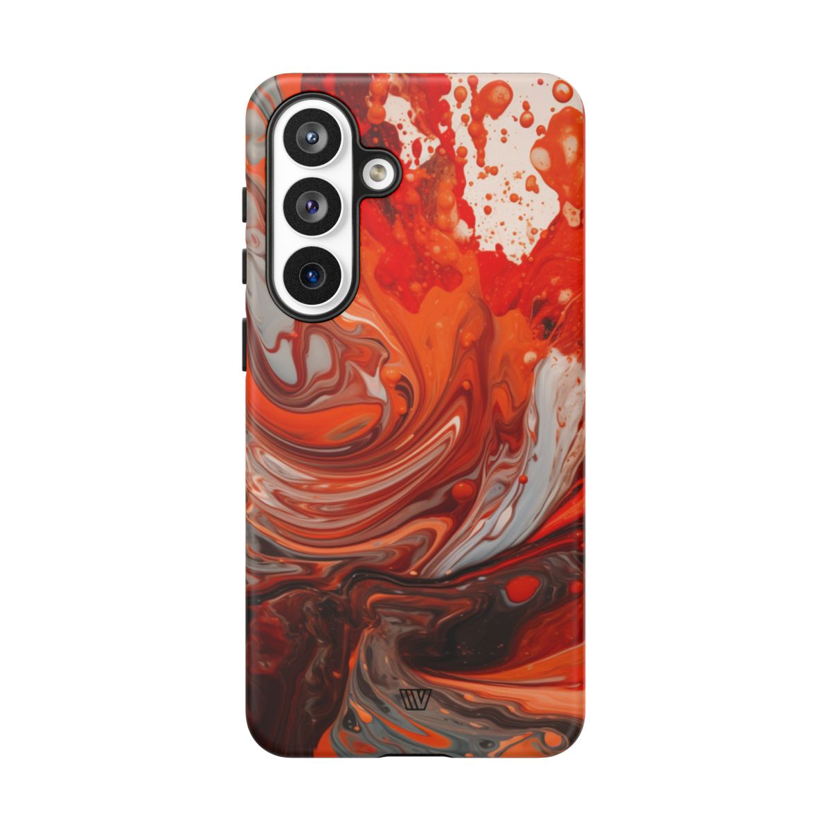 White Fire Paint Swirl Tough Phone Case – Samsung Galaxy S26 Plus, Matte