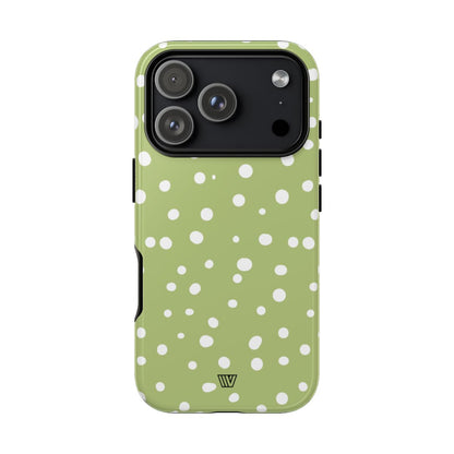 Pale Olive Dots Tough Phone Case – iPhone 18 Pro, Glossy