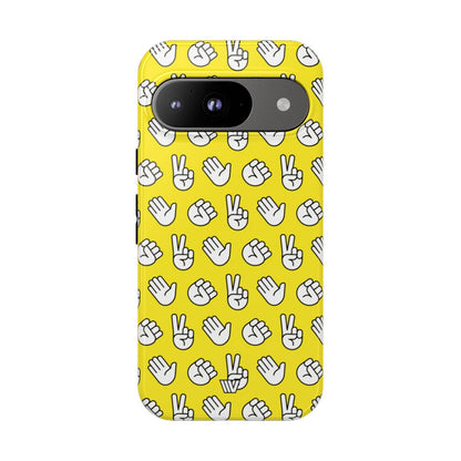 Rock Paper Scissors Tough Phone Case – Google Pixel 9, Glossy