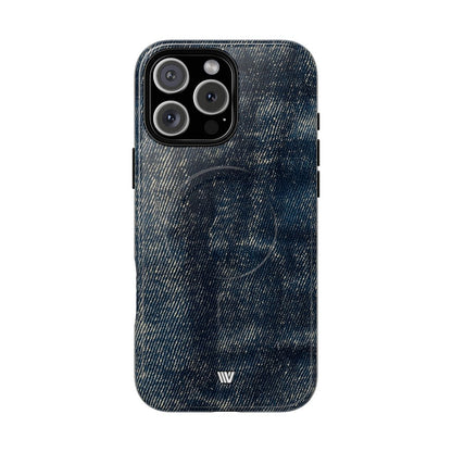 Faded Denim MagSafe Tough iPhone Case – iPhone 16 Pro Max, Glossy