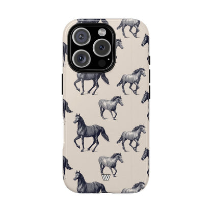 Horse Sketches Tough Phone Case – iPhone 16 Pro, Glossy