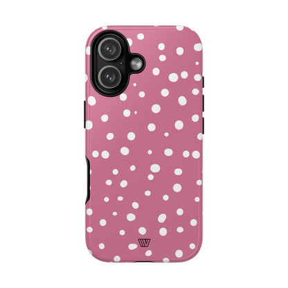 Blush Red Dots Tough Phone Case – iPhone 17, Glossy