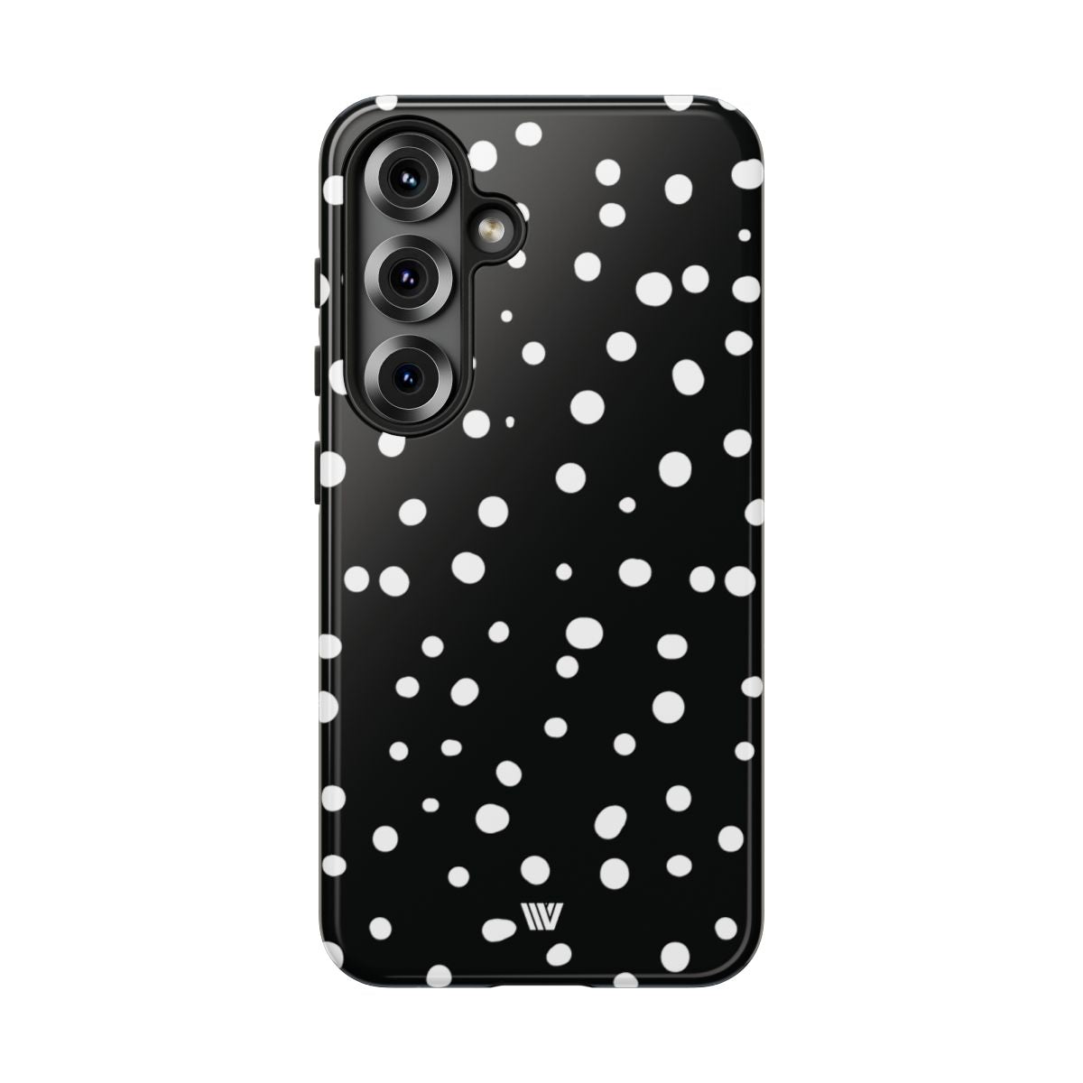 Black and White Dots Tough Phone Case – Samsung Galaxy S25, Glossy