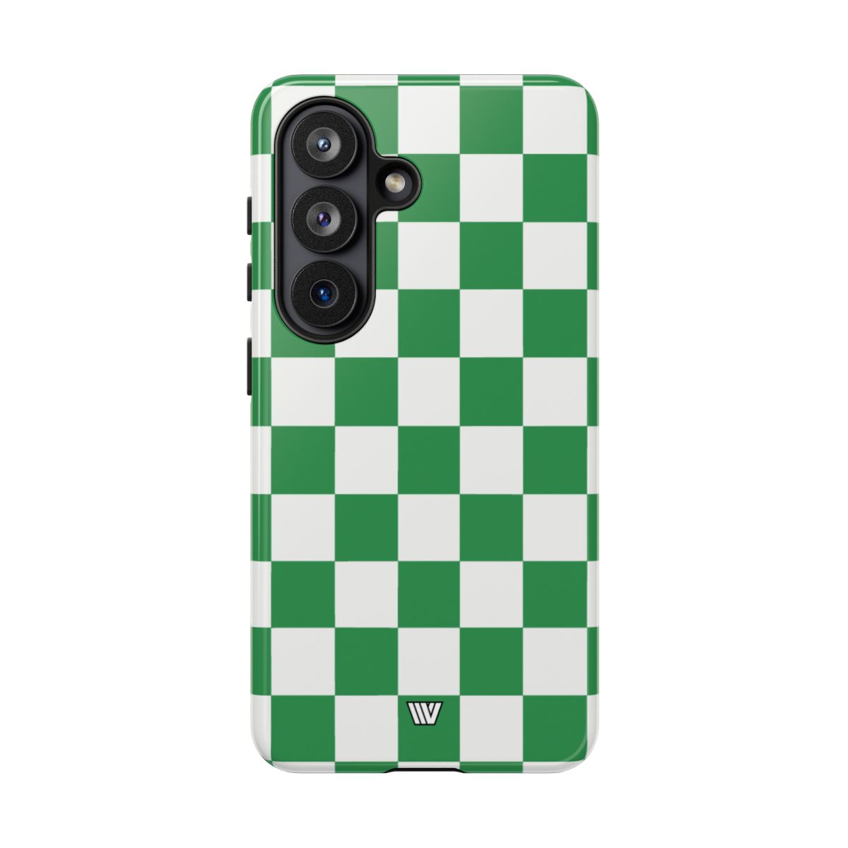 Green White Checkerboard Tough Phone Case – Samsung Galaxy S26, Glossy