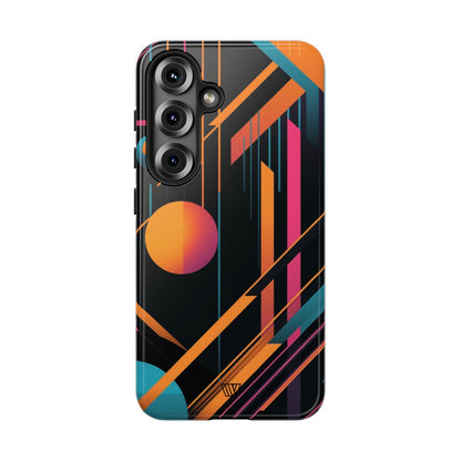 Bold Retro Lines Tough Phone Case – Samsung Galaxy S25, Glossy