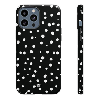 Black and White Dots Tough Phone Case – iPhone 13 Pro Max, Glossy