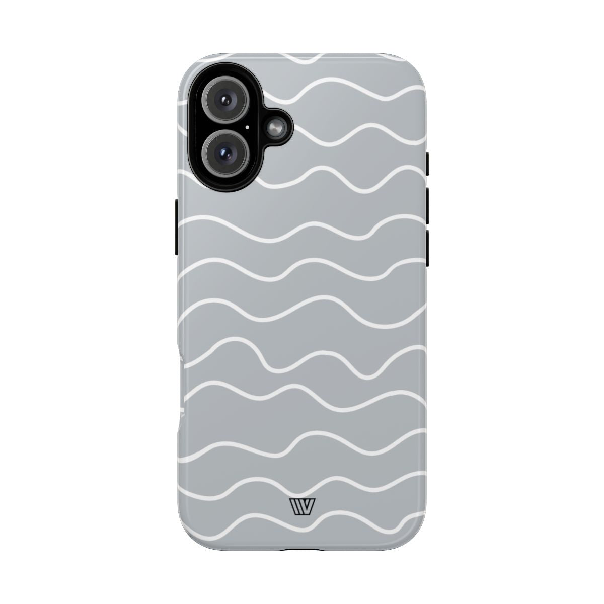 Gray Waves Tough Phone Case – iPhone 16 Plus, Glossy