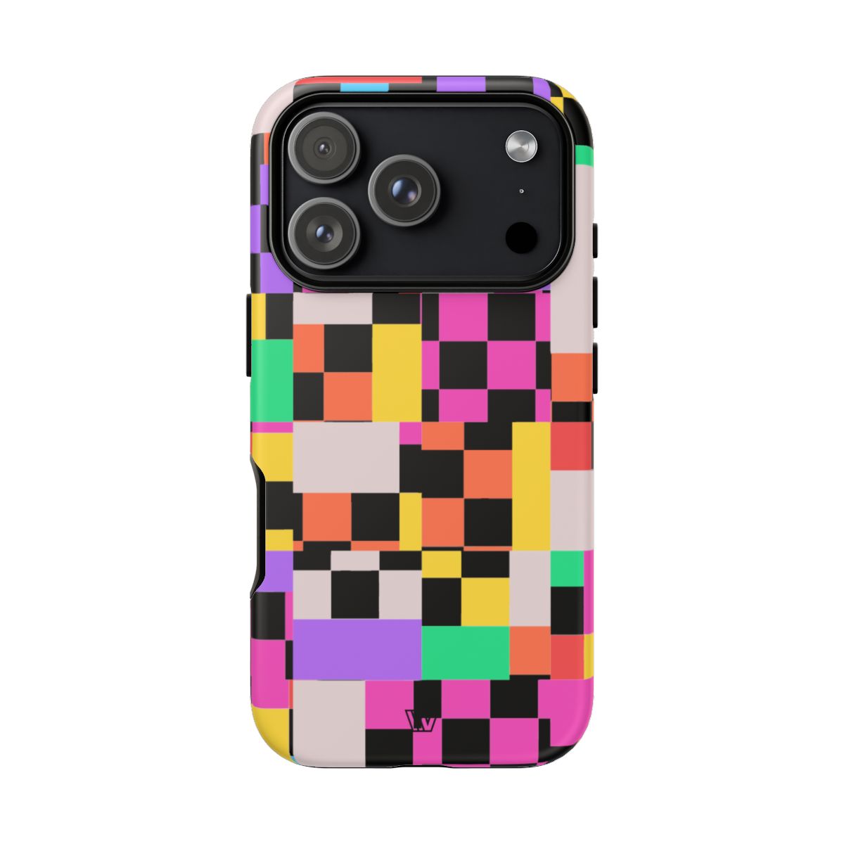 Mashed Up Checkerboard Tough Phone Case – iPhone 17 Pro, Matte