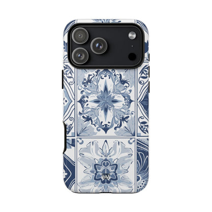 Blue White Tile Tough Phone Case – iPhone 18 Pro Max, Glossy