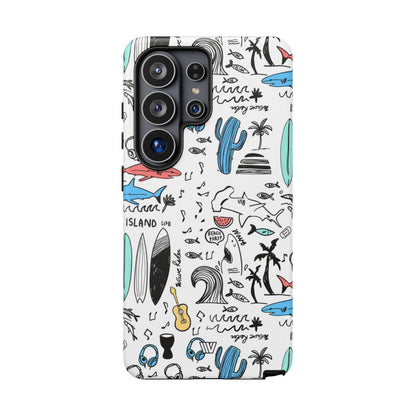 Doodle Beach Party Tough Phone Case – Samsung Galaxy S26 Ultra, Matte