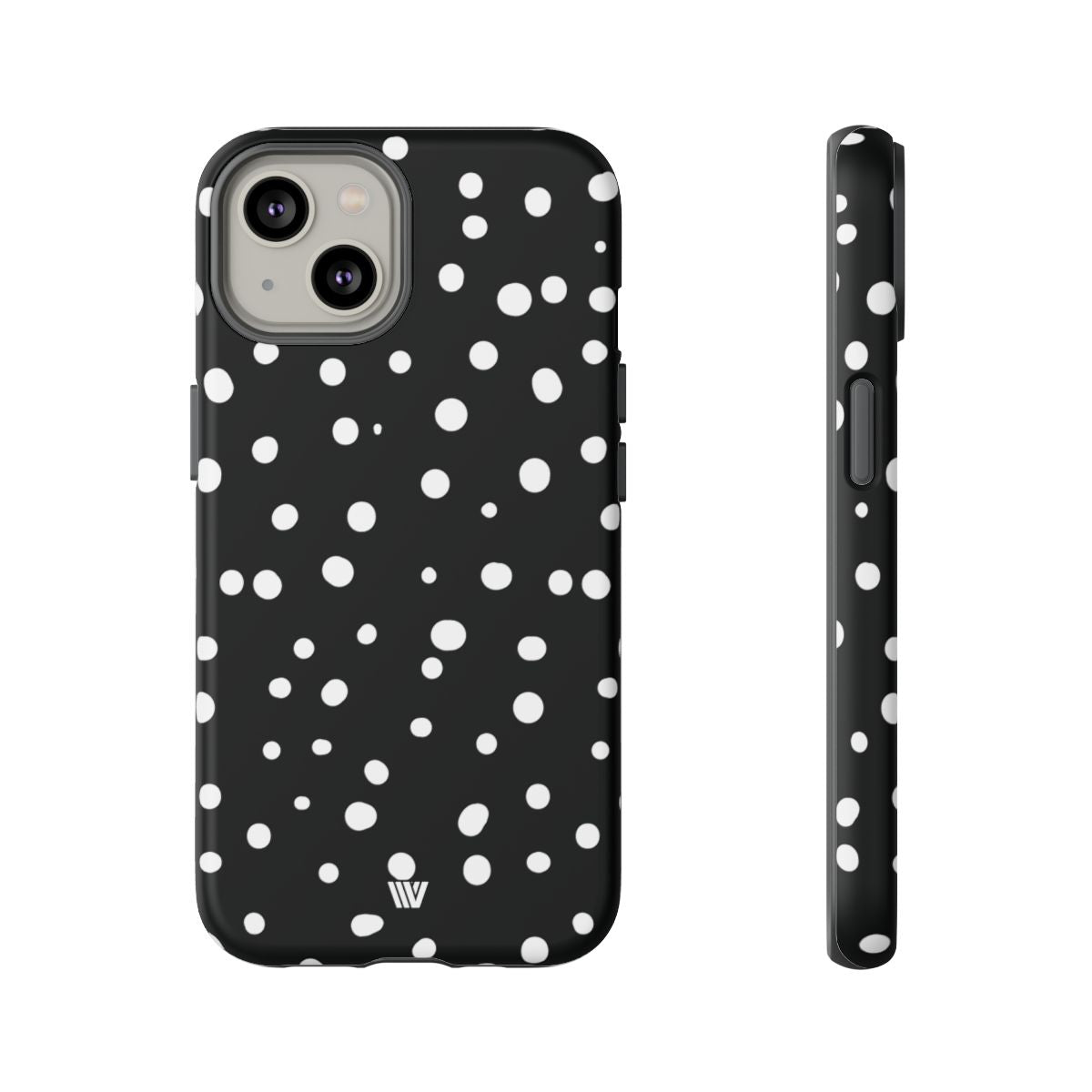 Black and White Dots Tough Phone Case – iPhone 14, Matte