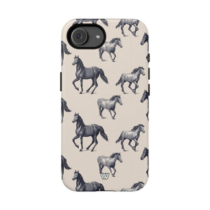Horse Sketches Tough Phone Case – iPhone 16e, Matte