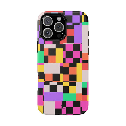 Mashed Up Checkerboard Tough Phone Case – iPhone 16 Pro Max, Matte