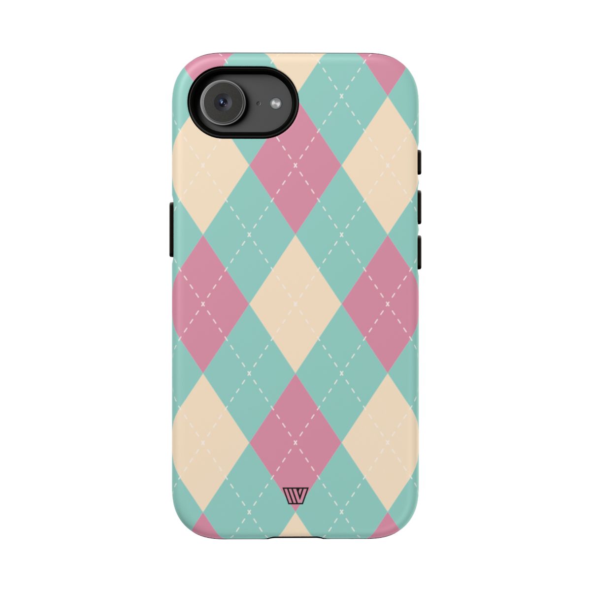 Blue Pink Beige Argyle Tough Phone Case – iPhone 16e, Matte