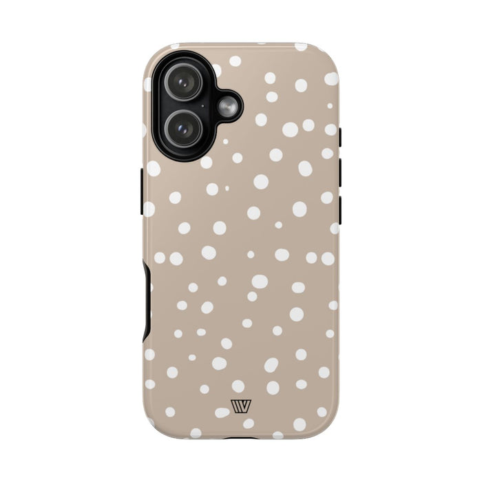 Beige Dots Tough Phone Case – iPhone 17, Glossy