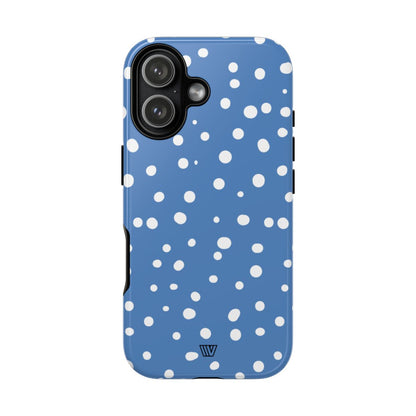 Dusty Blue Dots Tough Phone Case – iPhone 17, Glossy