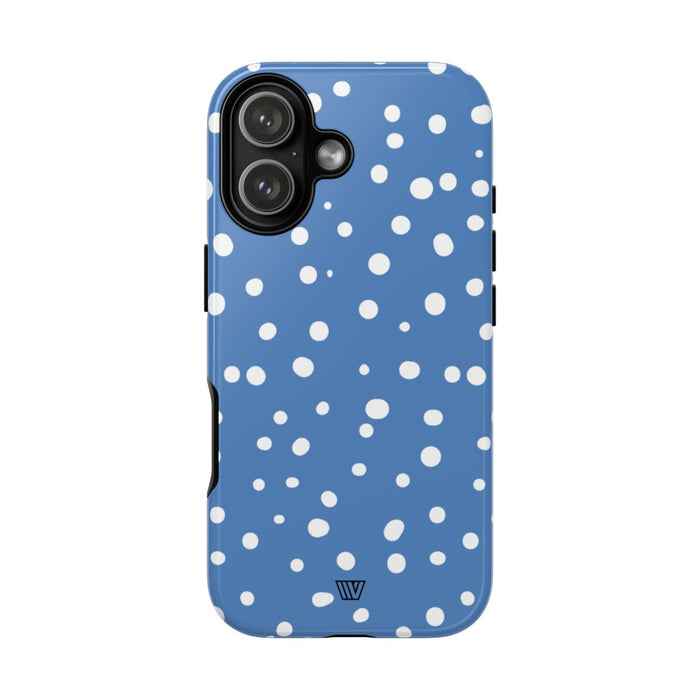 Dusty Blue Dots Tough Phone Case – iPhone 17, Glossy
