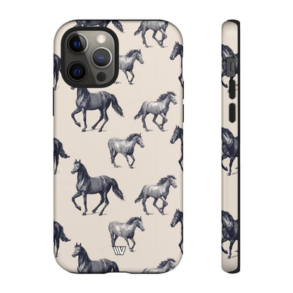 Horse Sketches Tough Phone Case – iPhone 12 Pro, Glossy