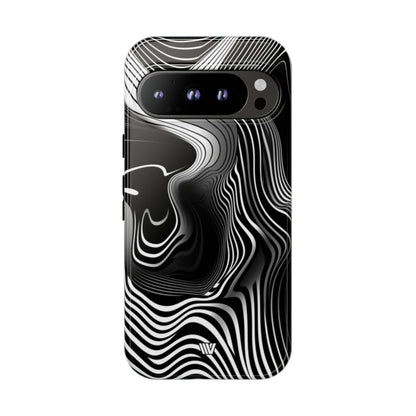 Abstract Zebra Stripes Tough Phone Case – Google Pixel 9 Pro, Glossy