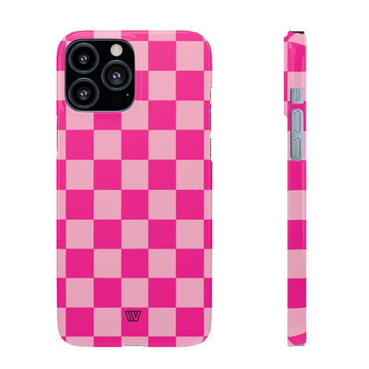 HOT PINK CHECKERBOARD | Slim Phone Case