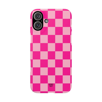 HOT PINK CHECKERBOARD | Slim Phone Case