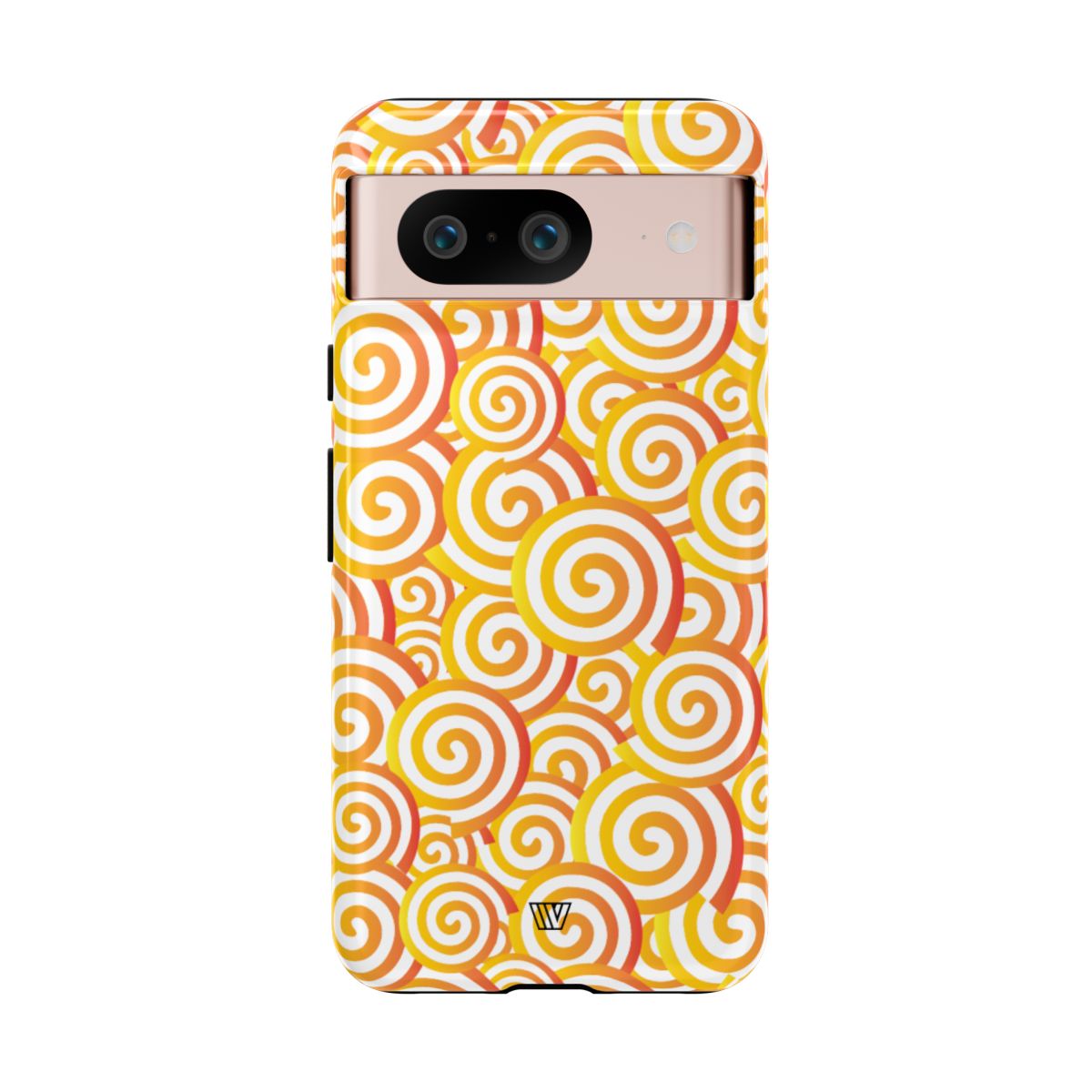Abstract Spiral Orange Tough Phone Case – Google Pixel 8, Glossy