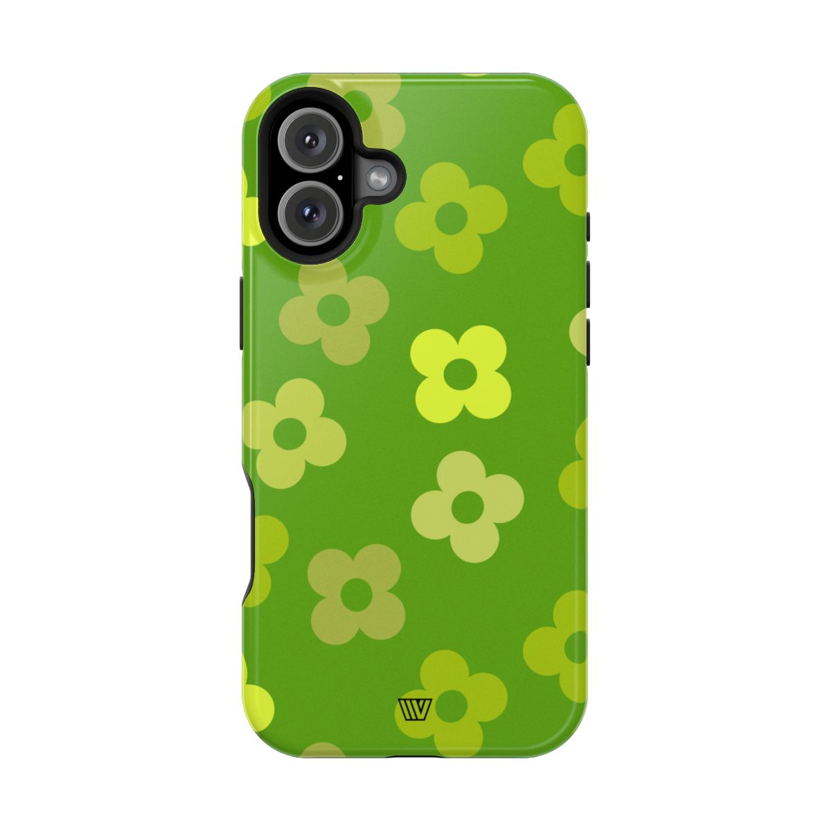 GREEN RETRO FLOWERS | MagSafe Tough iPhone Case