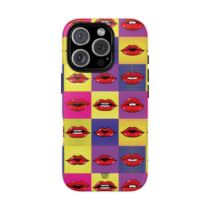 Pop Art Lips Tough Phone Case – iPhone 16 Pro, Glossy