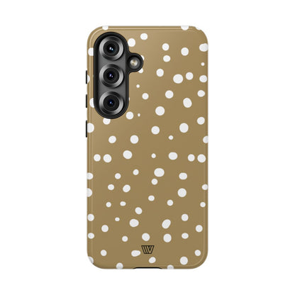 Dark Beige Dots Tough Phone Case – Samsung Galaxy S25, Glossy