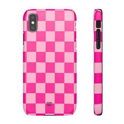 HOT PINK CHECKERBOARD | Slim Phone Case