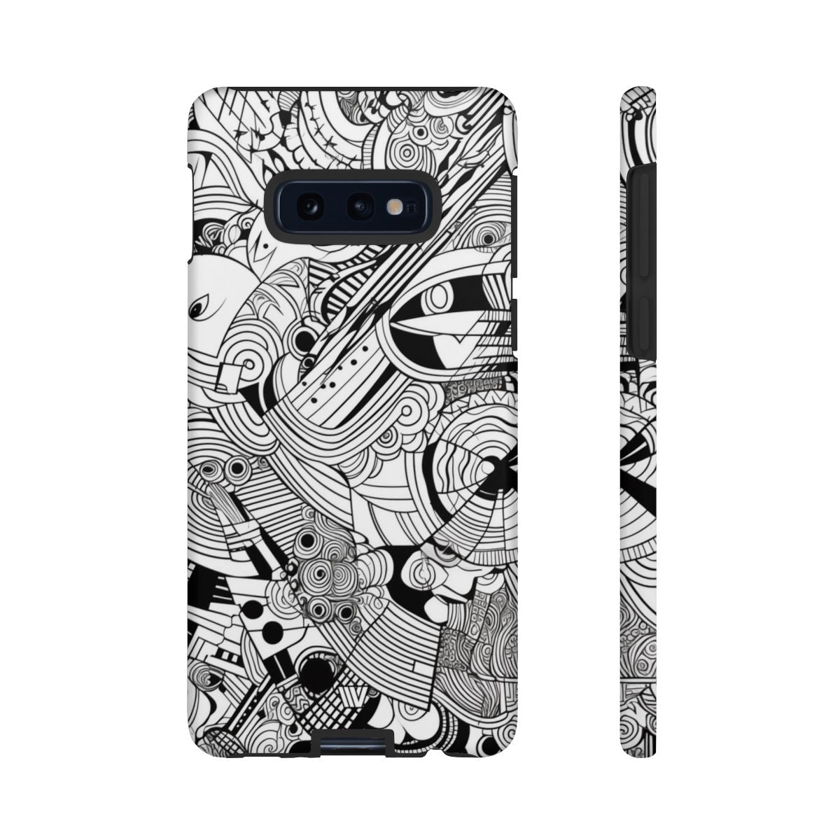 B&W ABSTRACT DOODLE | Tough Phone Case