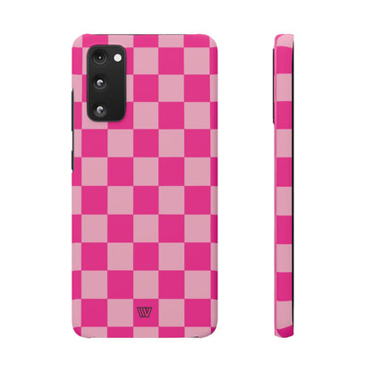 HOT PINK CHECKERBOARD | Slim Phone Case
