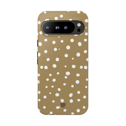 Dark Beige Dots Tough Phone Case – Google Pixel 9 Pro XL, Glossy