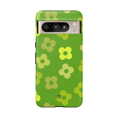 Green Retro Flowers Tough Phone Case – Google Pixel 8 Pro, Matte