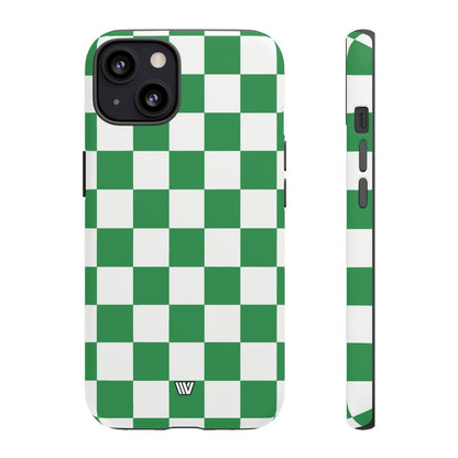 GREEN WHITE CHECKERBOARD | Tough Phone Case