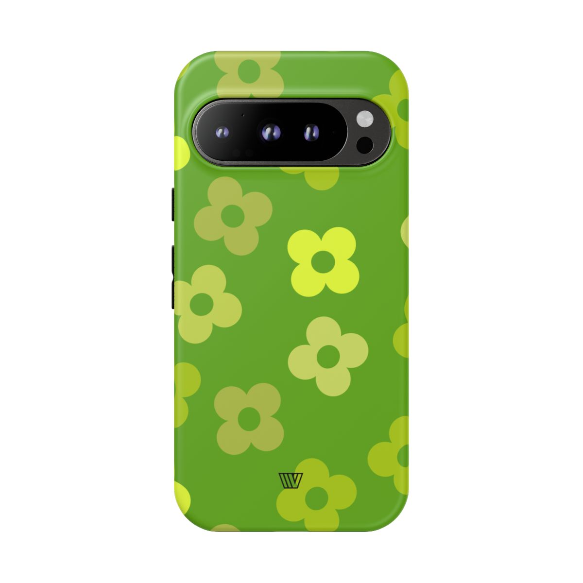Green Retro Flowers Tough Phone Case – Google Pixel 9 Pro, Matte