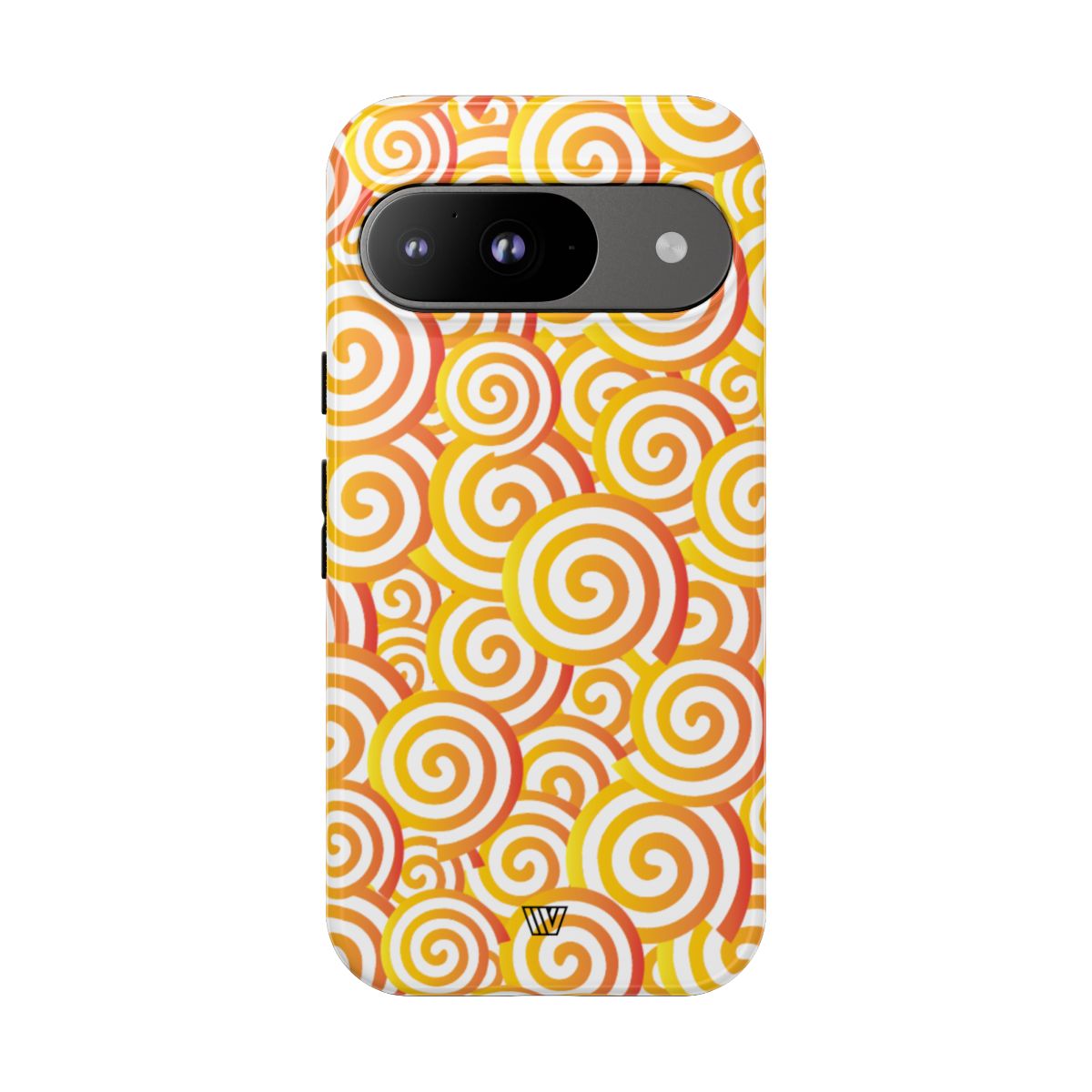 Abstract Spiral Orange Tough Phone Case – Google Pixel 9, Glossy