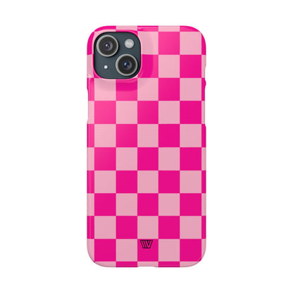 HOT PINK CHECKERBOARD | Slim Phone Case