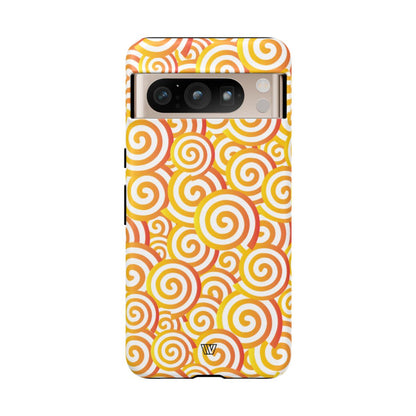 Abstract Spiral Orange Tough Phone Case – Google Pixel 8 Pro, Matte