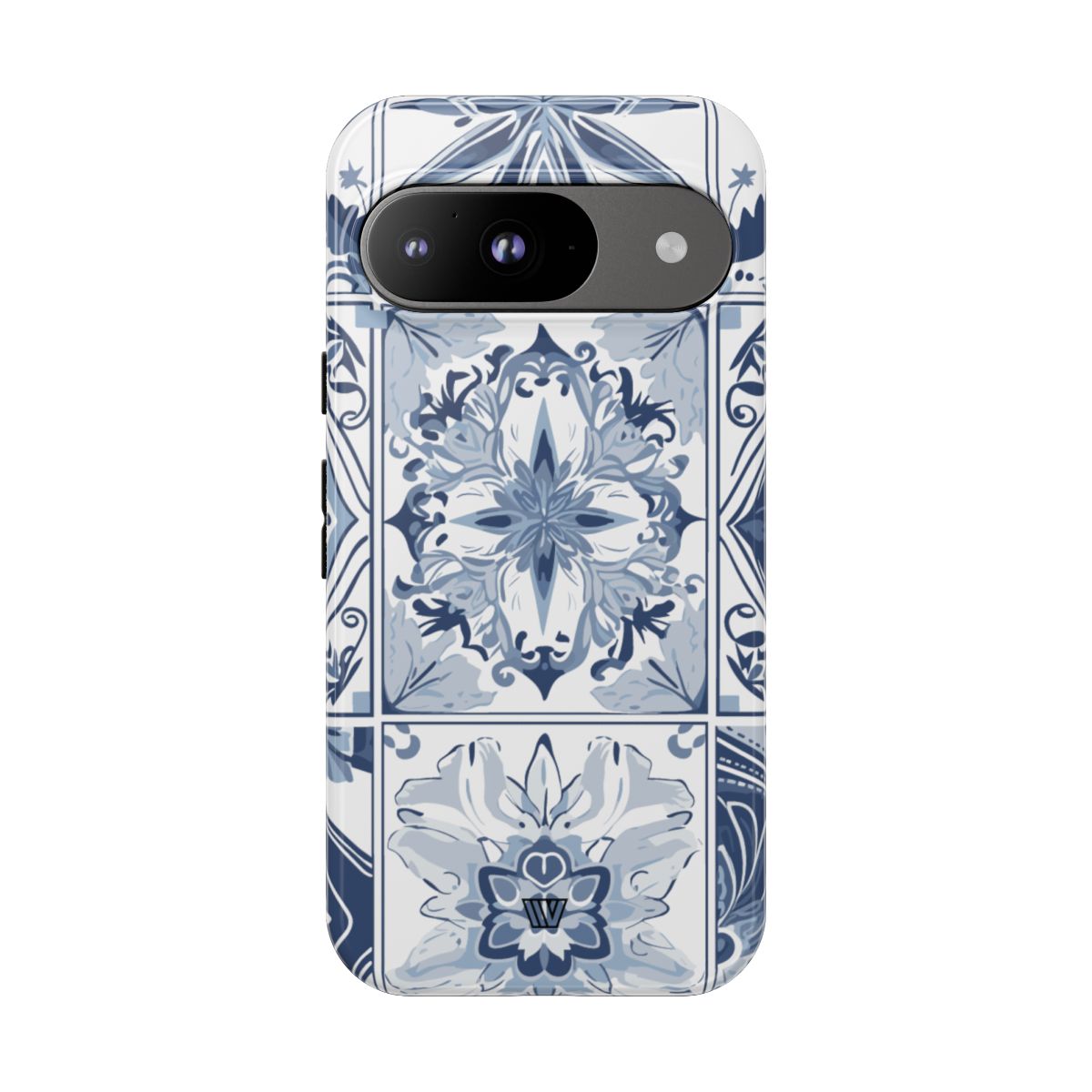 BLUE WHITE TILE | Tough Phone Case
