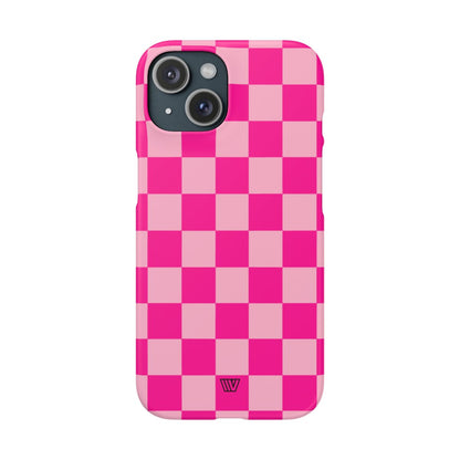 HOT PINK CHECKERBOARD | Slim Phone Case