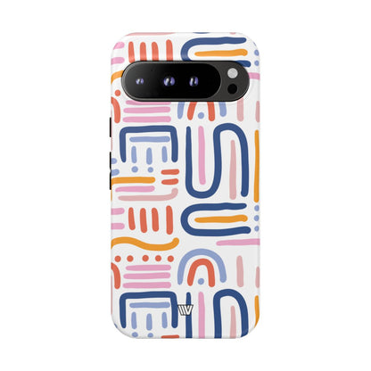 Memphis Bold Lines Tough Phone Case – Google Pixel 9 Pro XL, Matte