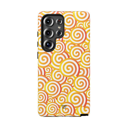 Abstract Spiral Orange Tough Phone Case – Samsung Galaxy S25 Ultra, Matte