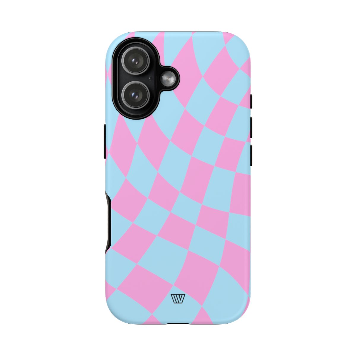 BLUE PINK CURVY CHECKERBOARD | Tough Phone Case