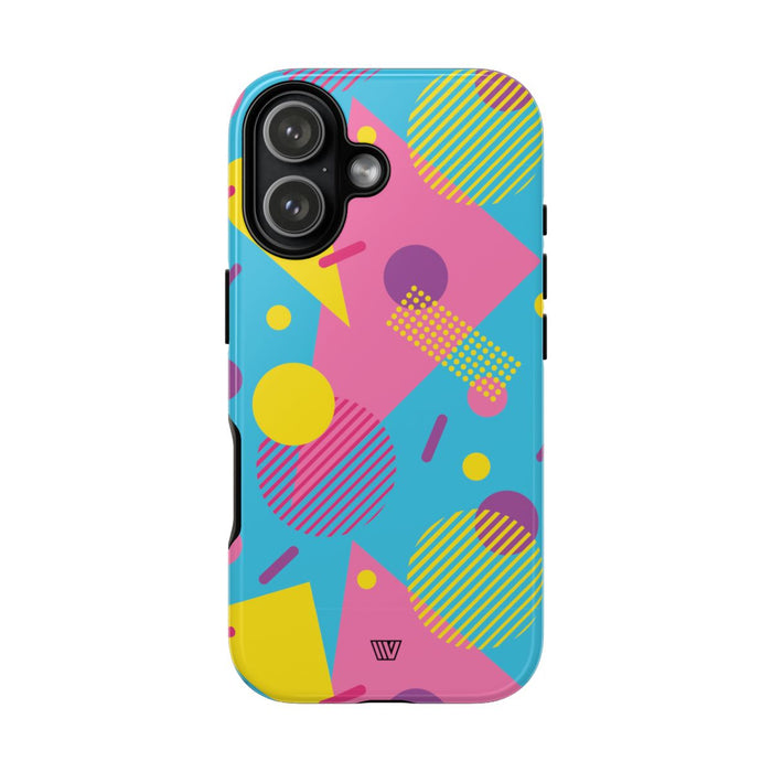 80s / 90s Retro Pattern Light Blue Tough Phone Case – iPhone 17, Glossy